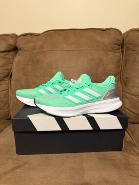 adidas Women's Mint Green Running Sneakers with White Stripes